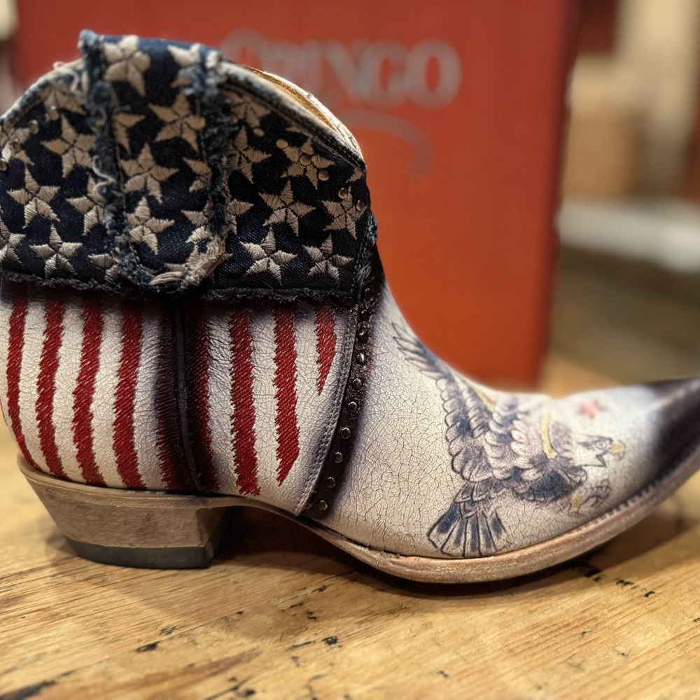 OLD GRINGO United Jorie Patriotic Eagle Ankle Boots YIPPEE KI YAY OLD GRINGO 5” - Picture 2 of 14